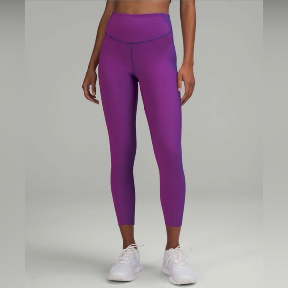 Lululemon Base Pace High-Rise Tight 25" *Two-Tone Ribbed in Psychic / Sonic Pink - Picture 4 of 8